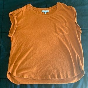 Marled Essentials Large Orange Knit Top